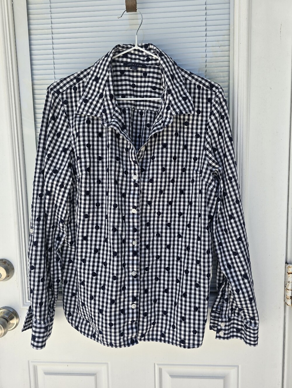 Tommy Hilfiger Black and White Gingham Button-Up Shirt